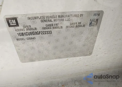 2016 Chevrolet Silverado 2500Hd Wt из США, поврежденный, VIN 1GB1CUEG0GF222333